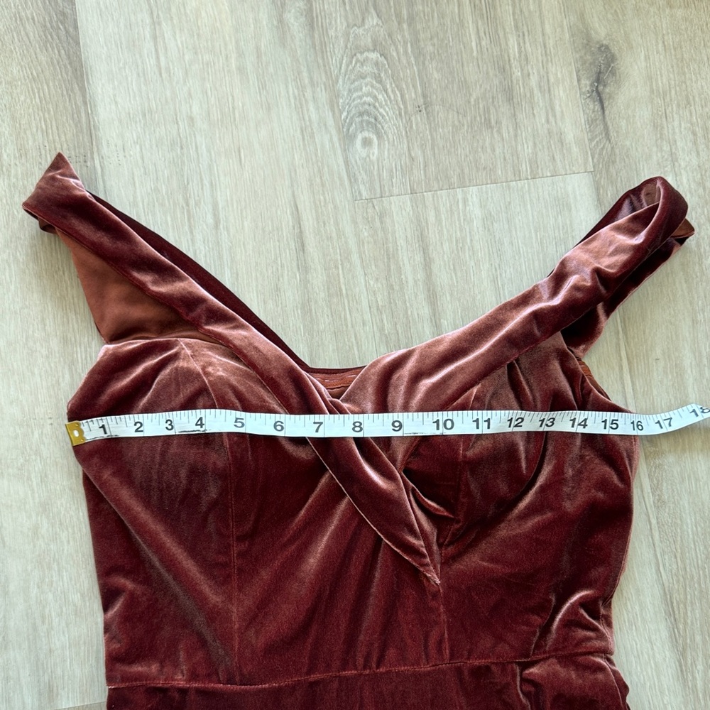 Revelry Bardot Velvet Dress sz 6 - Picture 4 of 14